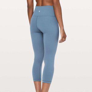 Lululemon Wunder Under High Rise Blue Crop Leggings
